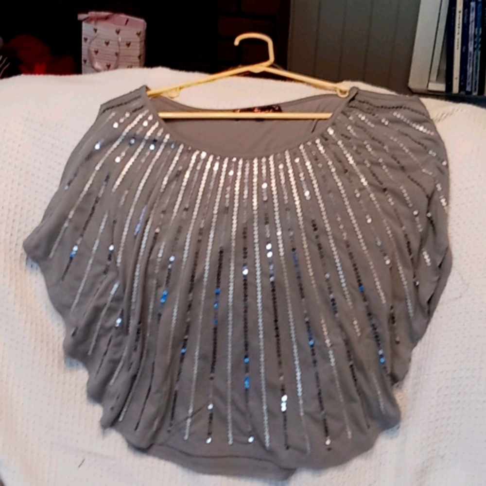 Gray Winged Blouse